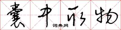 王冬齡囊中取物草書怎么寫