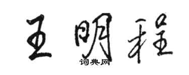 駱恆光王明程行書個性簽名怎么寫