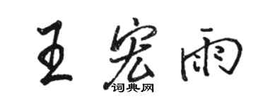 駱恆光王宏雨行書個性簽名怎么寫