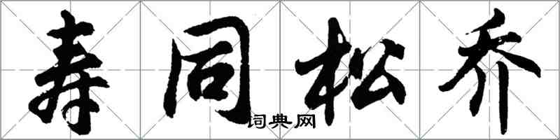 胡問遂壽同松喬行書怎么寫