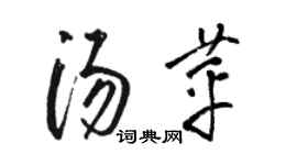 駱恆光湯苹草書個性簽名怎么寫