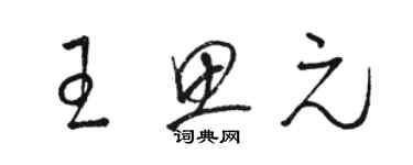 駱恆光王思元草書個性簽名怎么寫