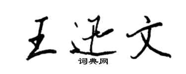 王正良王迅文行書個性簽名怎么寫