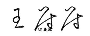 駱恆光王尉尉草書個性簽名怎么寫