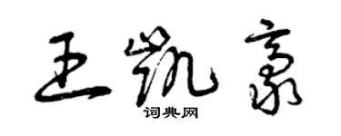 曾慶福王凱豪草書個性簽名怎么寫