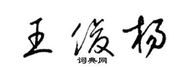 梁錦英王俊楊草書個性簽名怎么寫