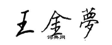 王正良王金夢行書個性簽名怎么寫