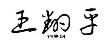 曾慶福王翻平草書個性簽名怎么寫