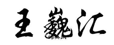 胡問遂王巍匯行書個性簽名怎么寫