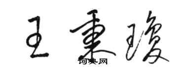 駱恆光王秉瓊草書個性簽名怎么寫