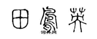 陳聲遠田鳳英篆書個性簽名怎么寫