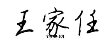 王正良王家任行書個性簽名怎么寫