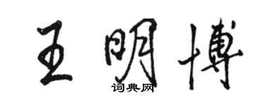 駱恆光王明博行書個性簽名怎么寫