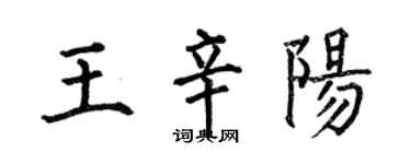 何伯昌王辛陽楷書個性簽名怎么寫