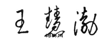 駱恆光王慧渤草書個性簽名怎么寫