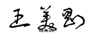 曾慶福王美剛草書個性簽名怎么寫