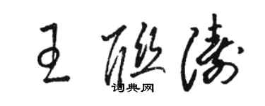 駱恆光王聯濤草書個性簽名怎么寫