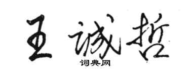 駱恆光王誠哲行書個性簽名怎么寫