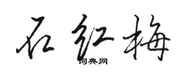 駱恆光石紅梅行書個性簽名怎么寫