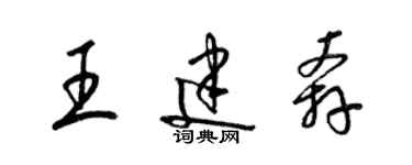 梁錦英王建奔草書個性簽名怎么寫