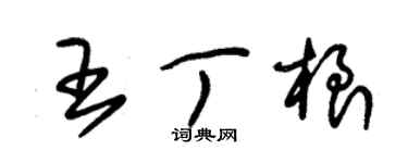 朱錫榮王丁根草書個性簽名怎么寫