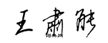 王正良王肅能行書個性簽名怎么寫