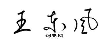 梁錦英王東風草書個性簽名怎么寫