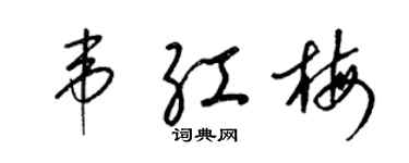 梁錦英韋紅梅草書個性簽名怎么寫