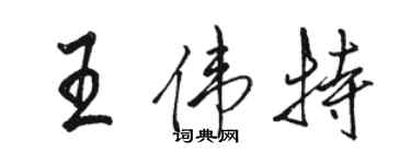 駱恆光王偉特行書個性簽名怎么寫