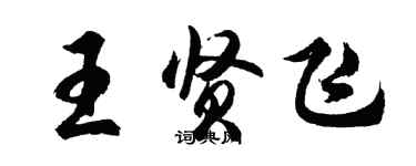 胡問遂王賢飛行書個性簽名怎么寫