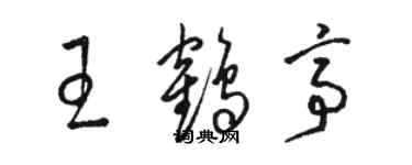 駱恆光王鶴亭草書個性簽名怎么寫