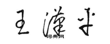 駱恆光王漢平草書個性簽名怎么寫