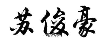 胡問遂蘇俊豪行書個性簽名怎么寫