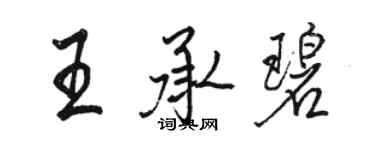 駱恆光王承碧行書個性簽名怎么寫
