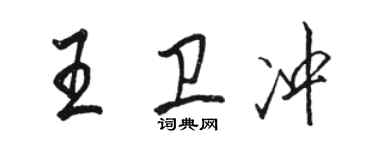 駱恆光王衛沖行書個性簽名怎么寫