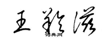 梁錦英王羚滋草書個性簽名怎么寫