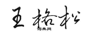 駱恆光王格松行書個性簽名怎么寫