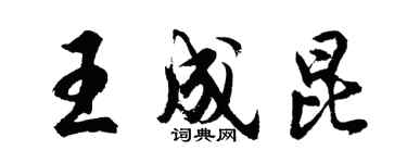 胡問遂王成昆行書個性簽名怎么寫