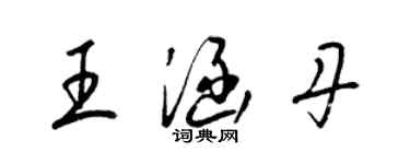 梁錦英王涵丹草書個性簽名怎么寫