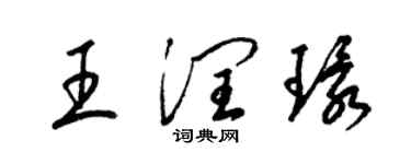 梁錦英王潤環草書個性簽名怎么寫