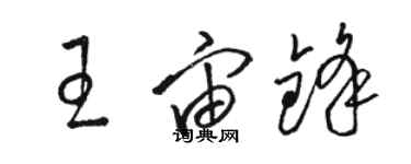 駱恆光王宙鋒草書個性簽名怎么寫