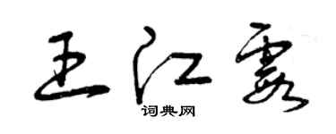 曾慶福王江霞草書個性簽名怎么寫
