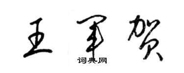 梁錦英王軍賀草書個性簽名怎么寫