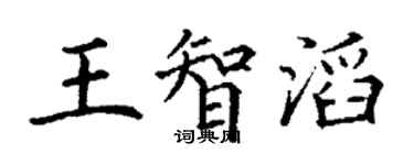 丁謙王智滔楷書個性簽名怎么寫