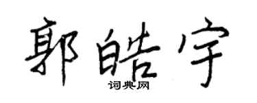 王正良郭皓宇行書個性簽名怎么寫