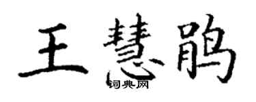 丁謙王慧鵑楷書個性簽名怎么寫