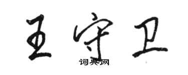 駱恆光王守衛行書個性簽名怎么寫