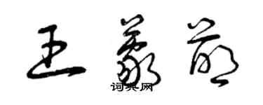 曾慶福王蒙萌草書個性簽名怎么寫