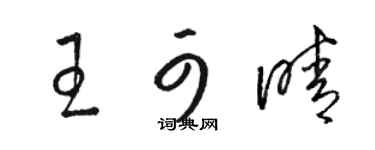駱恆光王可晴草書個性簽名怎么寫