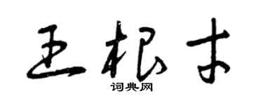 曾慶福王根才草書個性簽名怎么寫